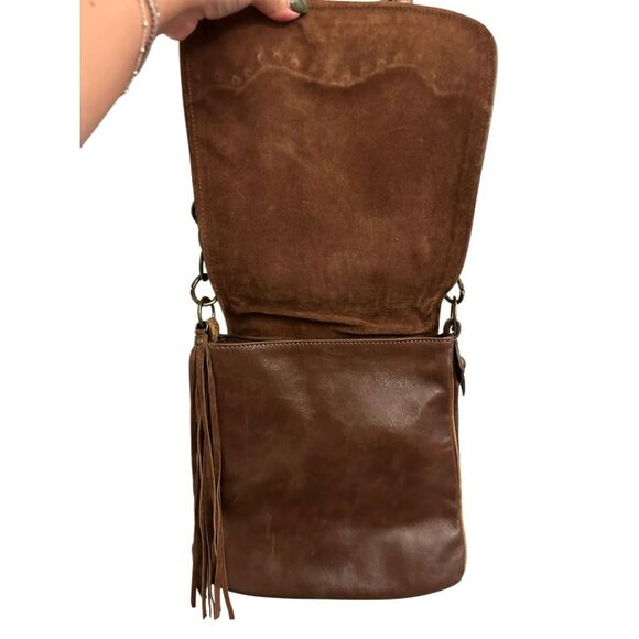 Noa Italian Leather haircalf crossbody bag studded Boho western cowgirl - Picture 3 of 16